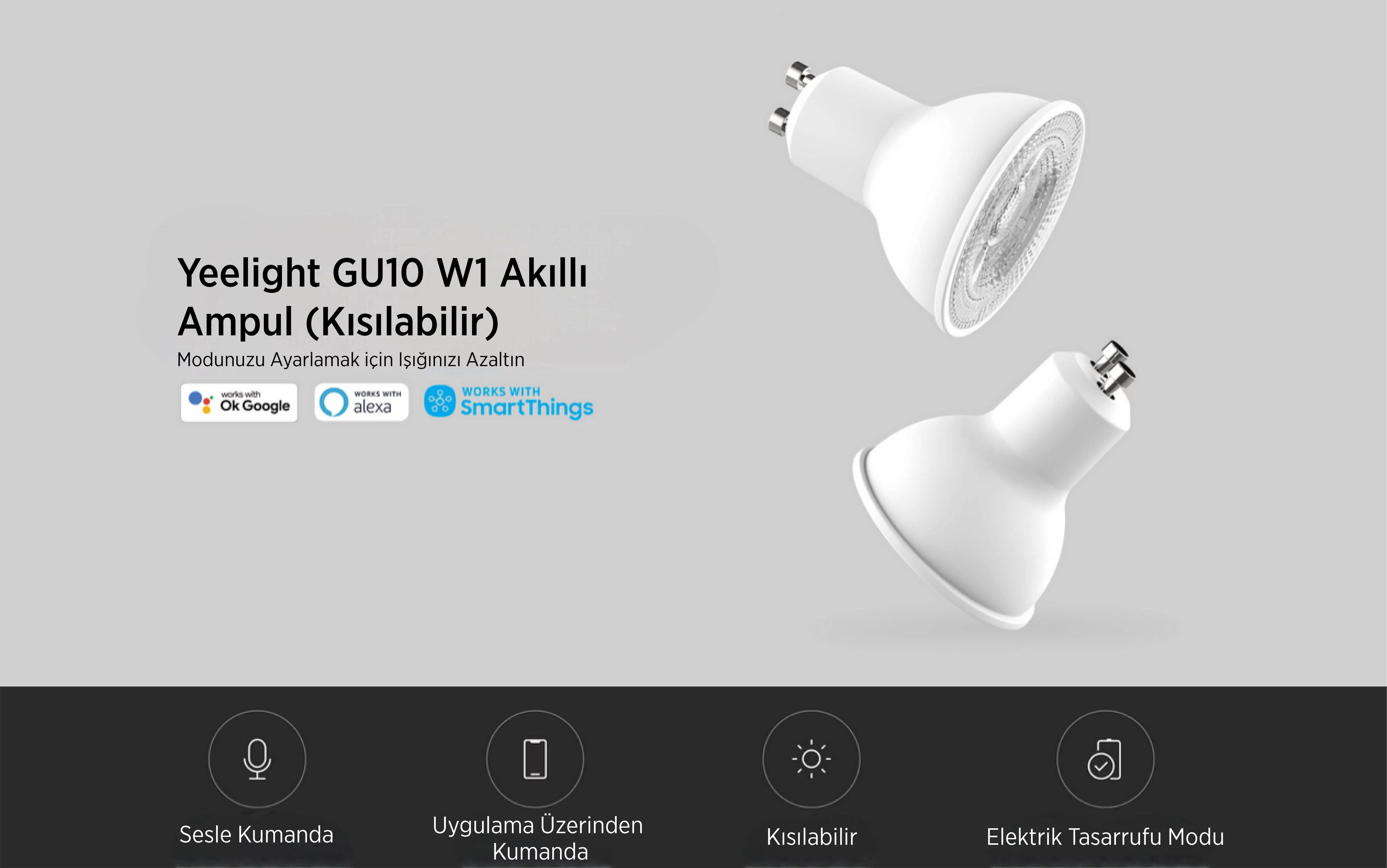 Yeelight W1 LED Akıllı Ampul GU10 (Beyaz) (4 Adet)