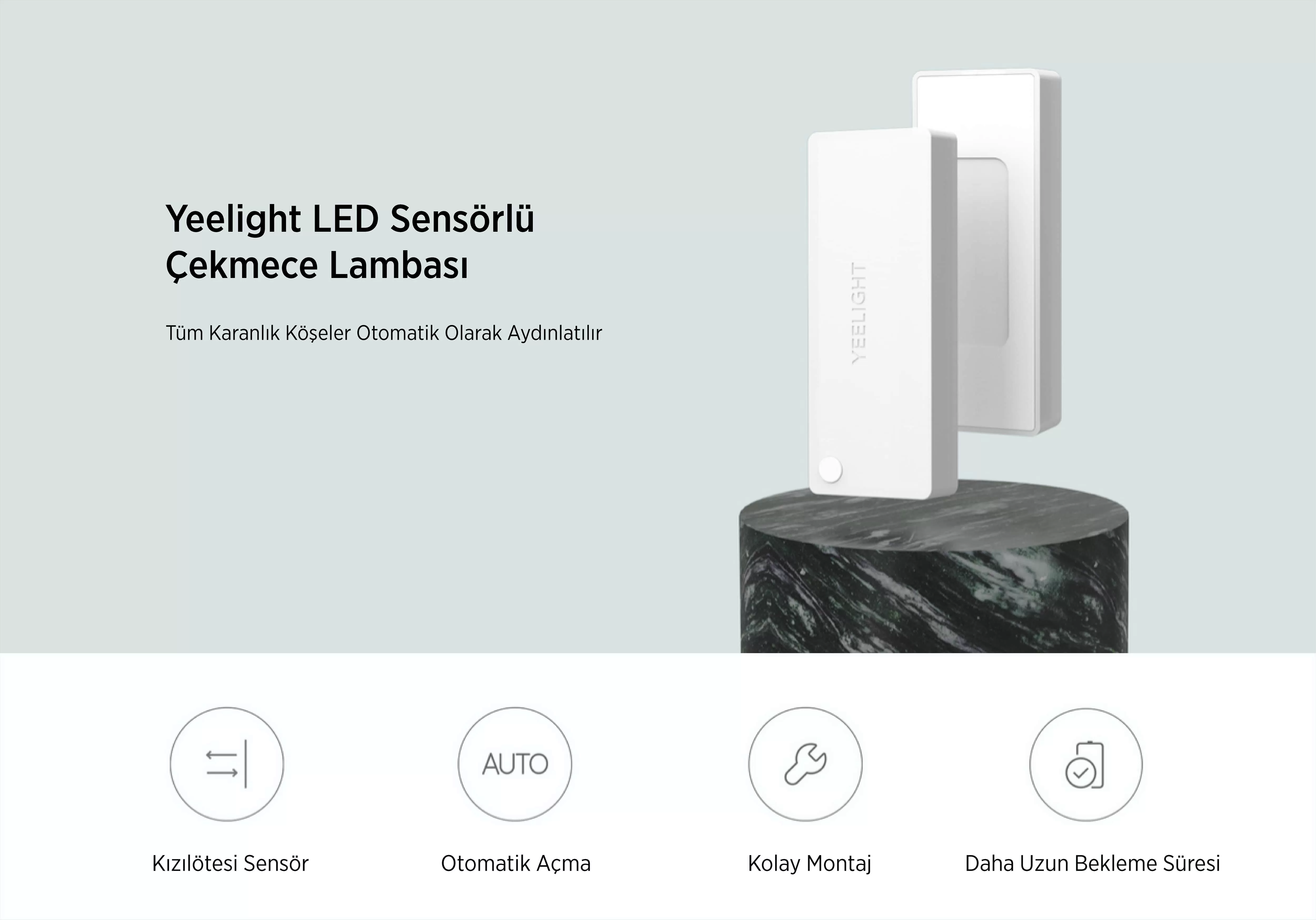 Yeelight LED Sensörlü Çekmece Lambası (4 Adet)