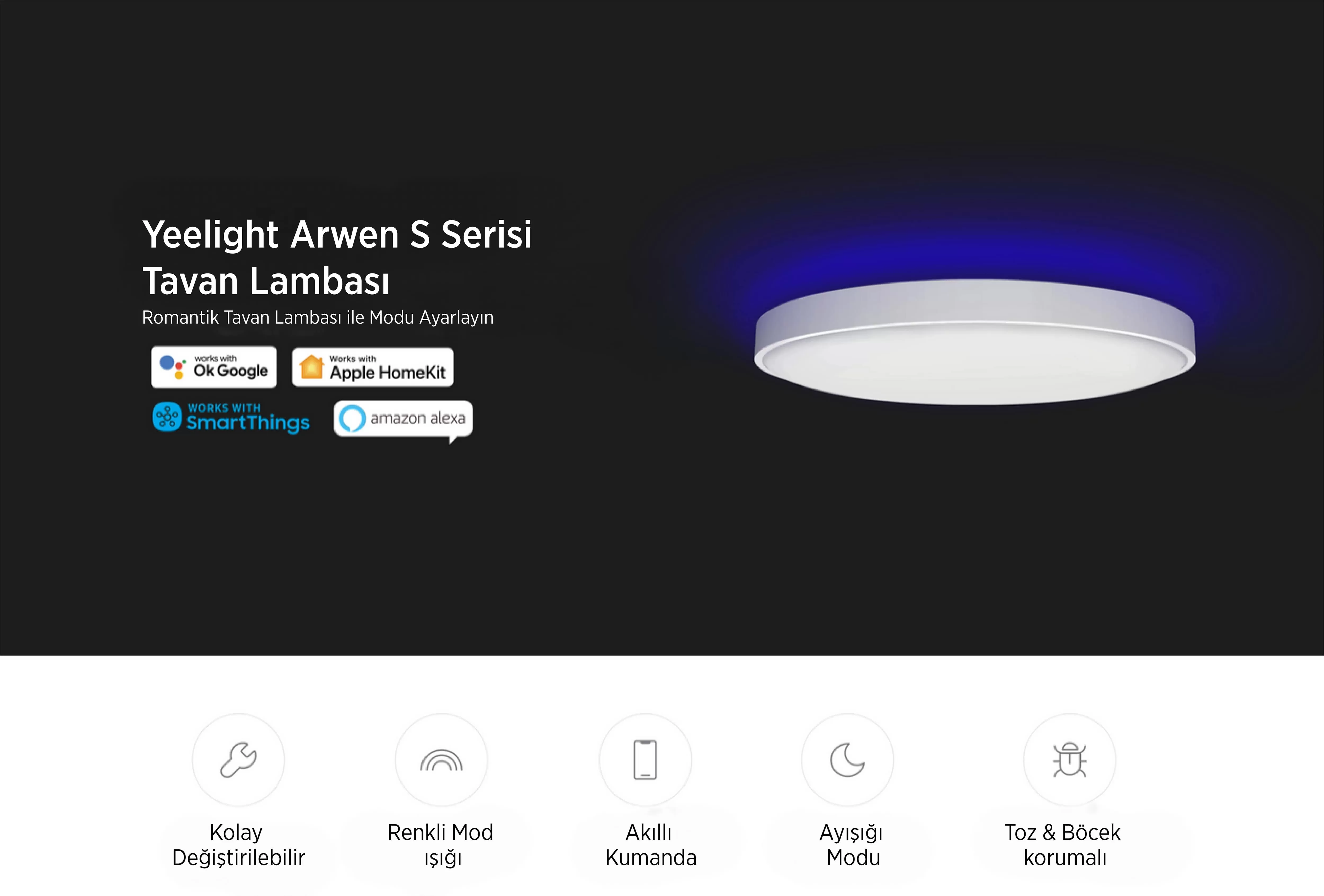 Yeelight Arwen 450S LED Tavan Lambası