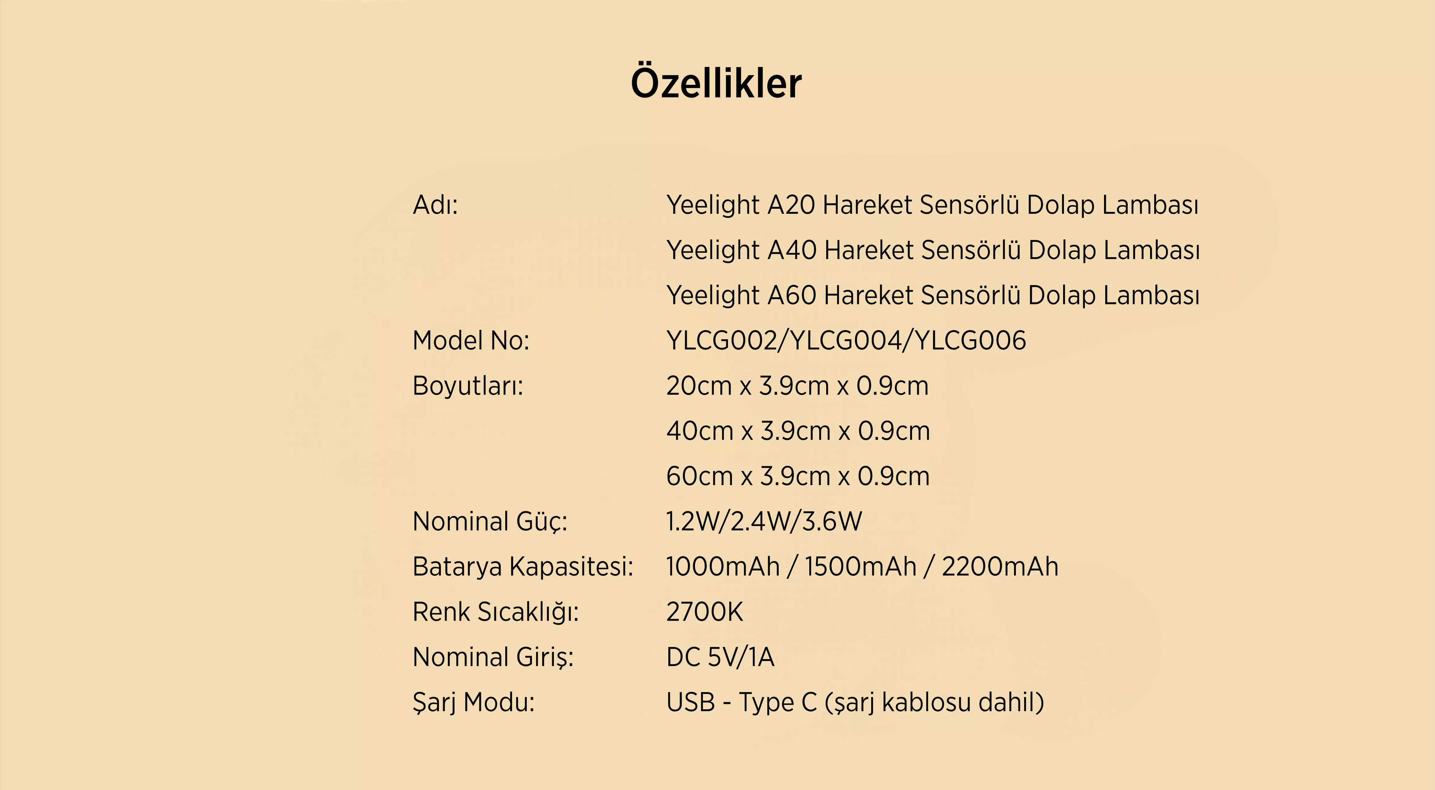 Yeelight Hareket Sensörlü Dolap Lambası (40cm) Silver