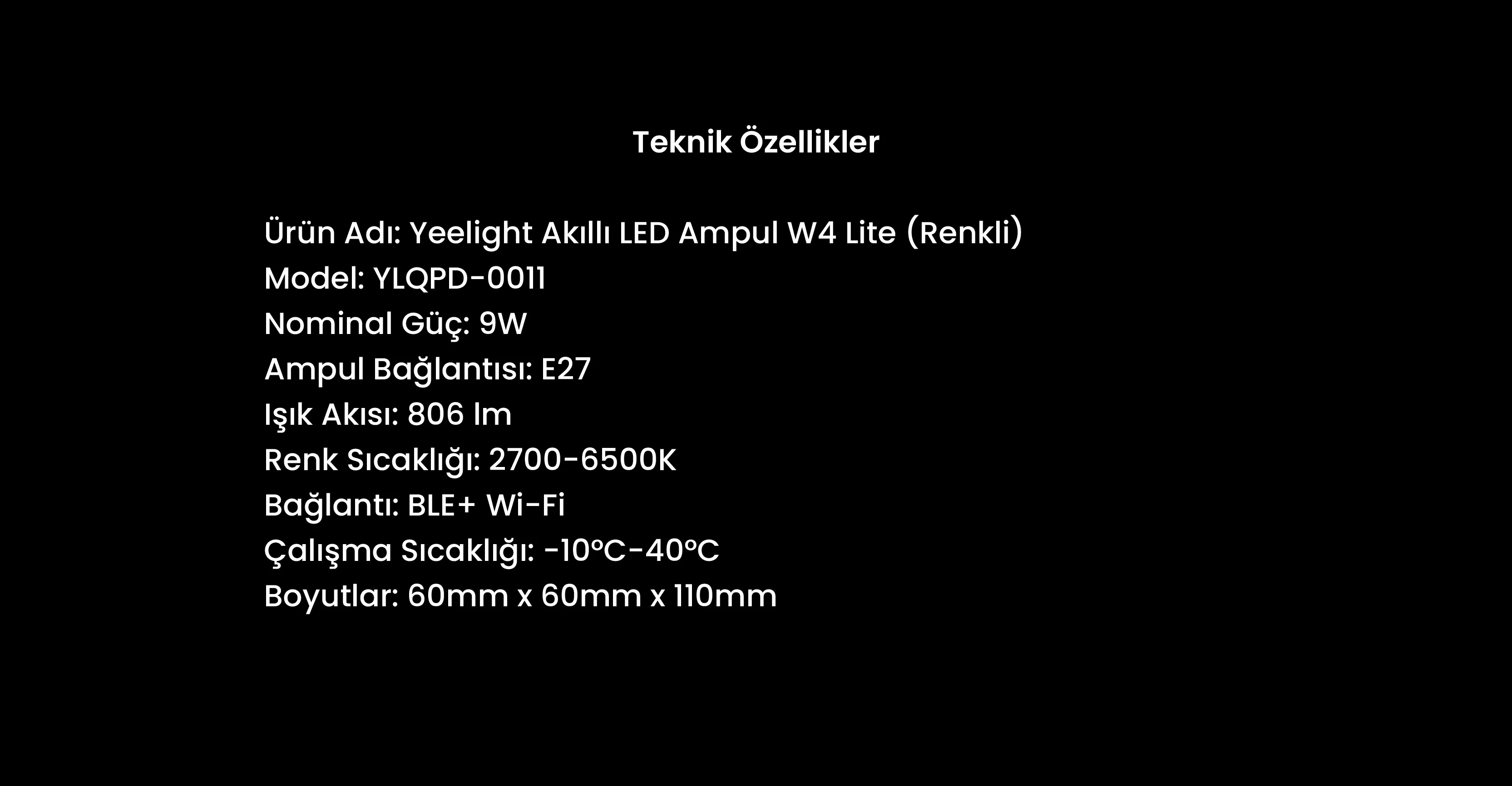 Yeelight W4 Lite LED Akıllı Ampul E27 (Renkli)